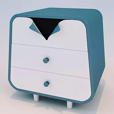 Sleek Wood Nightstand 3D model image 1 