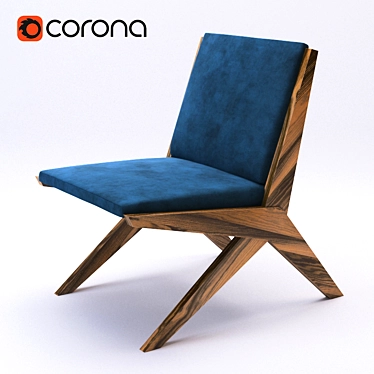 Kosmaj-inspired Walnut Armchair 3D model image 1 