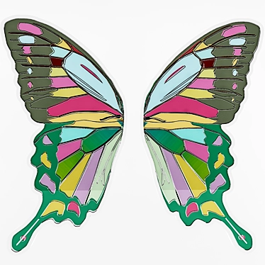 Vibrant Stained Glass Butterfly 3D model image 1 