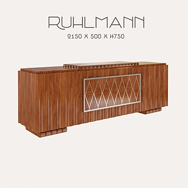 Elegant Ruhlmann Art Deco Commode 3D model image 1 