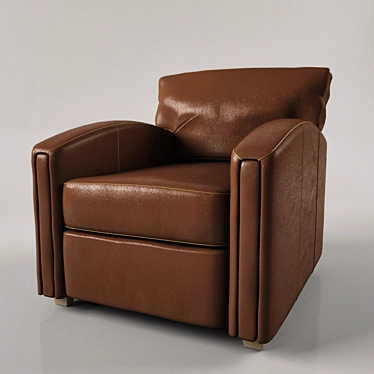 Luxurious Tuscany Brown Leather Chair 3D model image 1 