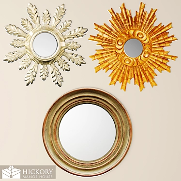 Elegant Hickory Manor Mirror Set 3D model image 1 