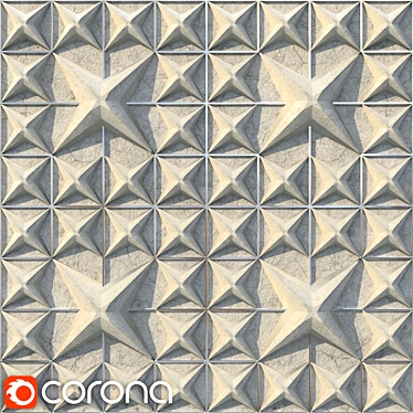 Concrete Star Decor Panel 3D model image 1 