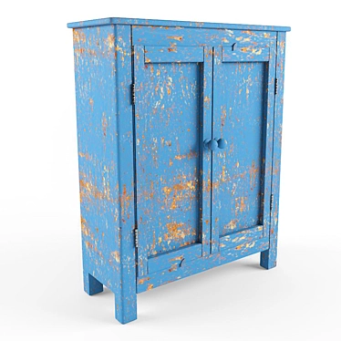 Retro Blue Dresser 3D model image 1 