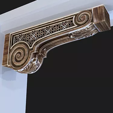 Illuminated Wooden Bracket 3D model image 1 