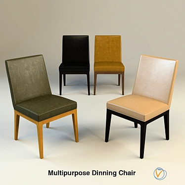 Versatile Classic Dining Chair - 4 Material Options 3D model image 1 