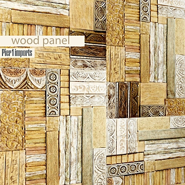 Rustic Wood Panel Art 3D model image 1 