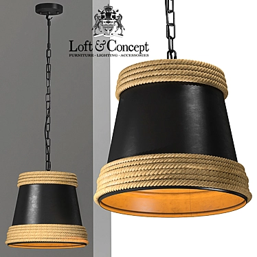 Industrial Hemp Pendant Lamp 3D model image 1 