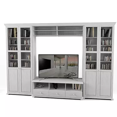 Liatorp TV Cabinet Combo in White 3D model image 1 