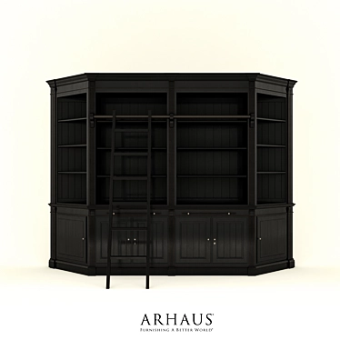 Elegant Athens Library Cabinet 3D model image 1 