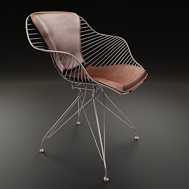 Sleek Wire Dining Chair 3D model image 1 