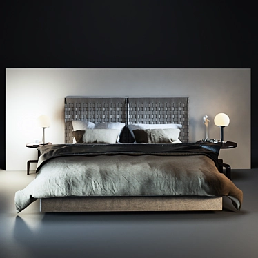 Luxurious Cestone Bed by Flexform 3D model image 1 