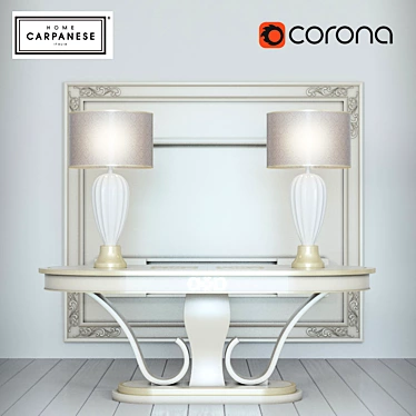 Elegant TV Portal & Dining Table Set 3D model image 1 