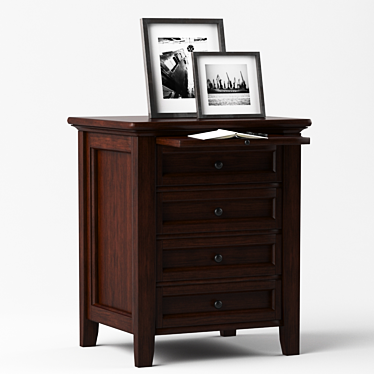 Hudson 4-Drawer Bedside Table: Sleek Storage Solution 3D model image 1 