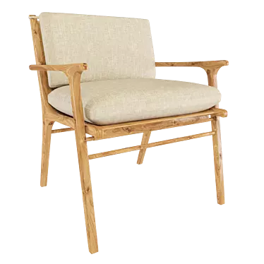 Ren Wood Dining Chair 3D model image 1 