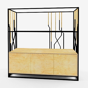 Zaremba Metal Frame Shelf 3D model image 1 