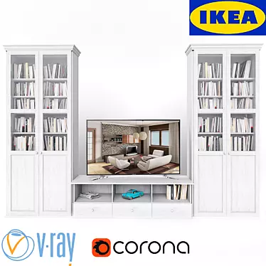 Liatorp TV Wardrobe Combo - Modern Design, Spacious Storage 3D model image 1 