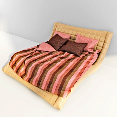 Elegant 4 Bed Set 3D model image 1 
