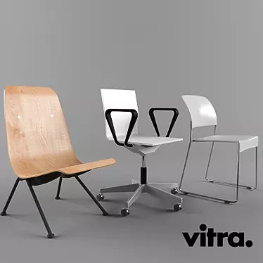 Elegant Vitra Chairs: Style and Comfort 3D model image 1 