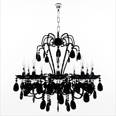 Iron Smoke Crystal Round Chandelier 3D model image 1 