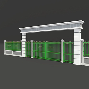 Elegant Fence Arch 3D model image 1 