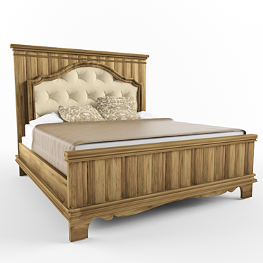 Chatelet Pecan Wood Bed 3D model image 1 