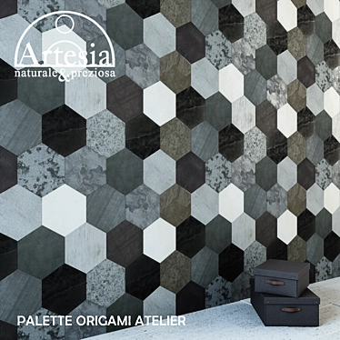 Geometric Neutri Tile: Artesia Collection 3D model image 1 