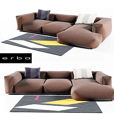 Erba Italia Dylan: Natural Cotton Upholstered Sofa 3D model image 1 