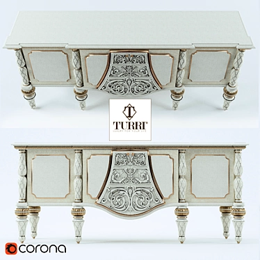 Elegant Turri Bovary Dresser 3D model image 1 