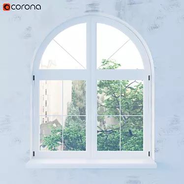 Elegant Arched Window Design 3D model image 1 