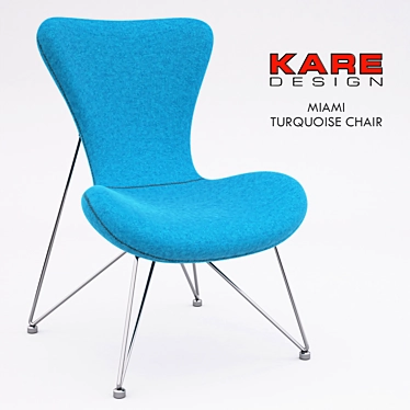 Turquoise Modern Miami Chair 3D model image 1 