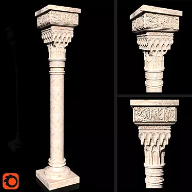 Elegant Muslim-Style Column 3D model image 1 