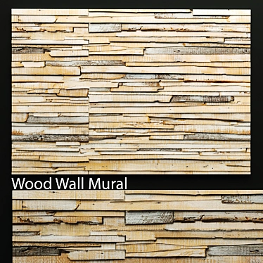 Rustic Wood Tile Wall 3D model image 1 