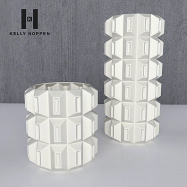 Sleek White Vase 3D model image 1 