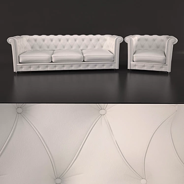 Luxury Classic: Chesterfield Sofa by Piero Lissoni 3D model image 1 