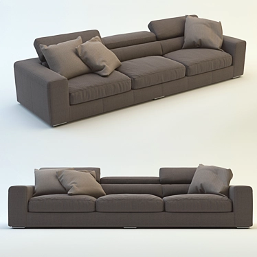 Elegant Three-seater Sofa 3D model image 1 