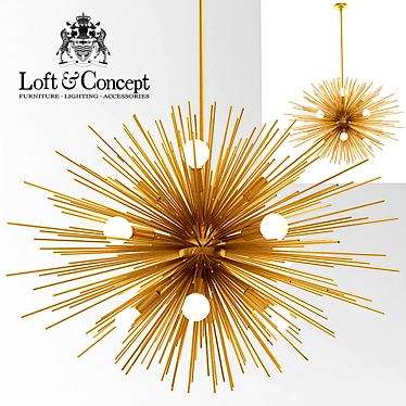 Elegant Zanadoo Gold Chandelier 3D model image 1 