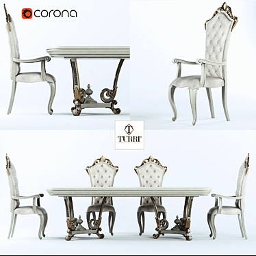 Luxury Turri Baroque Dining Set 3D model image 1 