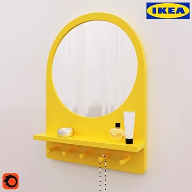 Versatile Mirror with Shelf and Hooks - IKEA Saltred 3D model image 1 