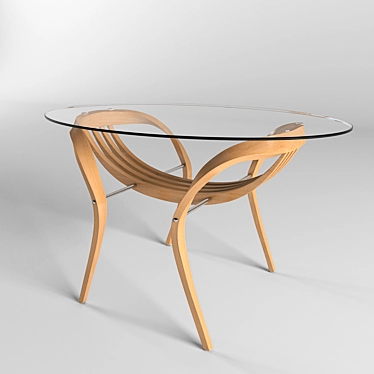 Sleek Glass Table: Transparent & Modern 3D model image 1 