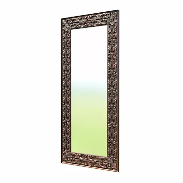 Carved Wooden Frame Mirror 3D model image 1 