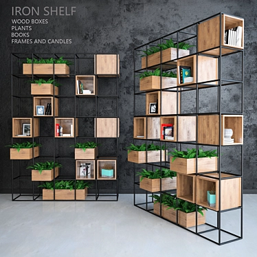 Modern Iron Shelf for Plants, Books, Frames, Candles, Vases. 3D model image 1 