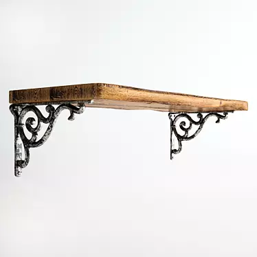 Elegant Wrought Iron Shelf 3D model image 1 