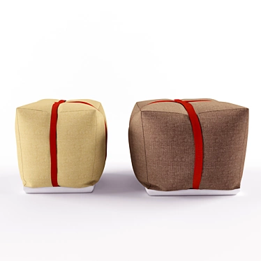 Sake Pouf: Soft Cushion on Sturdy Base 3D model image 1 