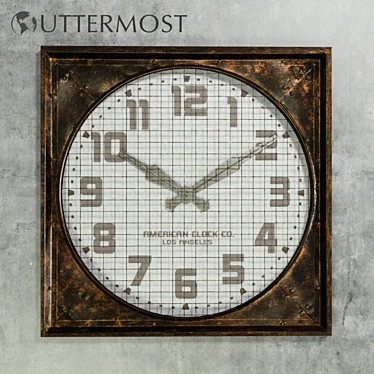 Uttermost Warehouse Clock: Rustic Elegance 3D model image 1 