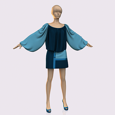 Fashionable Women's Apparel 3D model image 1 