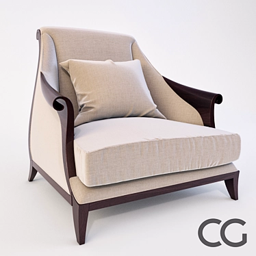 Elegant Henri Armchair: Perfect Balance 3D model image 1 