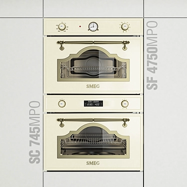 Smeg Cortina Microwave Set 3D model image 1 