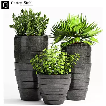 Modern Decorative Planter Set 3D model image 1 