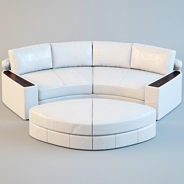 Sleek Semi-Circular Sofa: PD-01 3D model image 1 